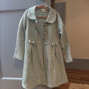 Tahari girls Dress with Coordinating Tweed Coat in Mint Green